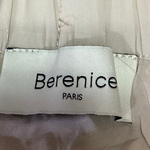 Berenice Cream White Elastic Waist Pleated Layered Tiered A-Line Mini Skirt 36 - Picture 4 of 5